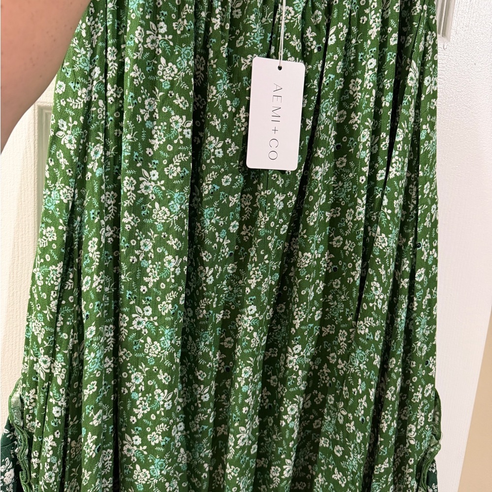 Boutique Green Floral Maxi Skirt L NWT - Picture 3 of 4